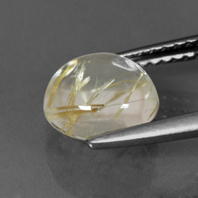 Quarzo rutilato naturale giallo da 2,11 ct, taglio rotondo, trasparente