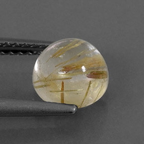 Quarzo rutilato naturale giallo da 1,59 ct, trasparente, trasparente/traslucido