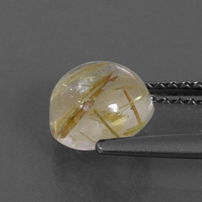 Quarzo rutilato naturale giallo da 1,59 ct, trasparente, trasparente/traslucido