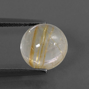 Quarzo rutilato naturale giallo da 2,41 ct, trasparente, trasparente/traslucido