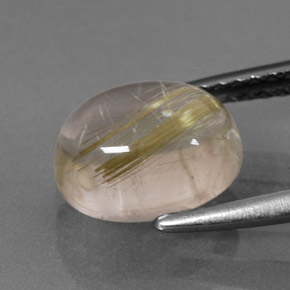 Quarzo rutilato naturale giallo da 2,29 ct, taglio ovale, trasparente