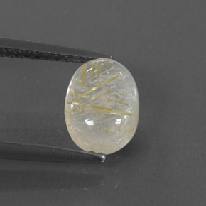 Quarzo rutilato naturale giallo da 1,61 ct, trasparente, trasparente/traslucido