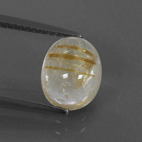 Quarzo rutilato naturale giallo da 2,04 ct, trasparente, trasparente/traslucido