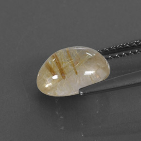 Quarzo rutilato naturale giallo da 2,04 ct, trasparente, trasparente/traslucido