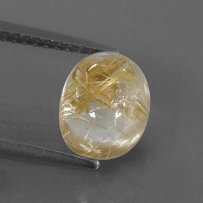 Quarzo rutilato naturale giallo da 2,29 ct, trasparente, trasparente/traslucido