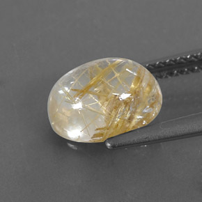 Quarzo rutilato naturale giallo da 2,29 ct, trasparente, trasparente/traslucido