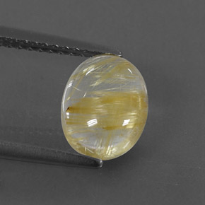 Quarzo rutilato naturale giallo da 1,65 ct, trasparente, trasparente/traslucido