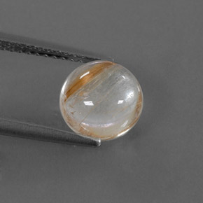 Quarzo rutilato naturale giallo da 2,28 ct, taglio rotondo, trasparente