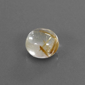 Quarzo rutilato naturale giallo da 1,61 ct, taglio rotondo, trasparente