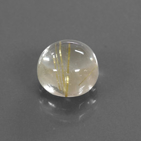 Quarzo rutilato naturale giallo da 1,83 ct, taglio rotondo, trasparente
