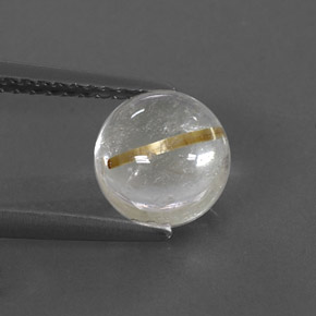 Quarzo rutilato naturale giallo da 1,75 ct, taglio rotondo, trasparente