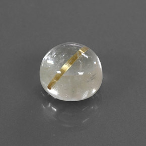 Quarzo rutilato naturale giallo da 1,75 ct, taglio rotondo, trasparente