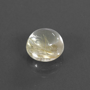 Quarzo rutilato naturale giallo da 1,43 ct, taglio rotondo, trasparente