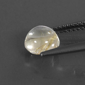 Quarzo rutilato naturale giallo da 1,43 ct, taglio rotondo, trasparente