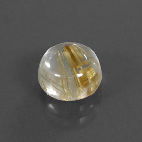Quarzo rutilato naturale giallo da 1,82 ct, taglio rotondo, trasparente