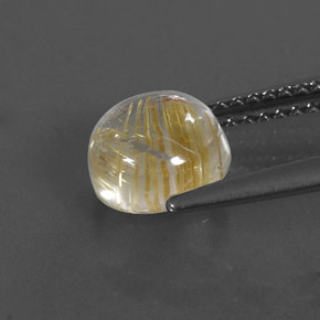 Quarzo rutilato naturale giallo da 1,82 ct, taglio rotondo, trasparente
