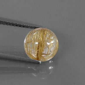 Quarzo rutilato naturale giallo da 2,25 ct, trasparente, trasparente/traslucido
