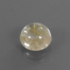 Quarzo rutilato naturale giallo da 2,41 ct, taglio rotondo, trasparente