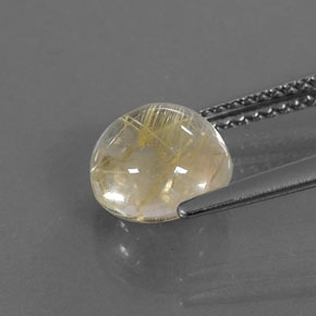 Quarzo rutilato naturale giallo da 2,41 ct, taglio rotondo, trasparente