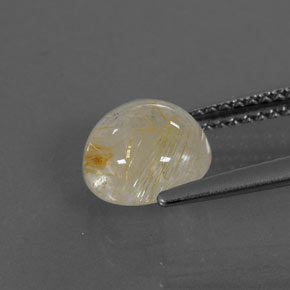 Quarzo rutilato naturale giallo da 2,21 ct, trasparente, trasparente/traslucido