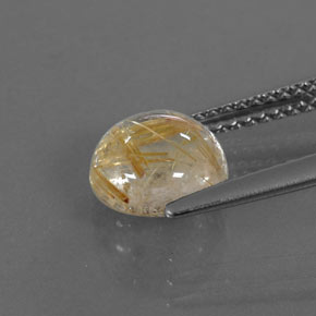 Quarzo rutilato naturale giallo da 2,00 ct, taglio rotondo, trasparente
