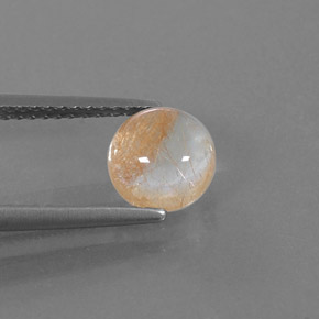 Quarzo rutilato naturale giallo da 1,55 ct, taglio rotondo, trasparente