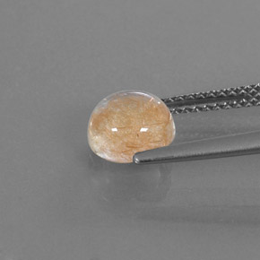 Quarzo rutilato naturale giallo da 1,55 ct, taglio rotondo, trasparente