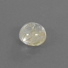 Quarzo rutilato naturale giallo da 1,19 ct, taglio rotondo, trasparente