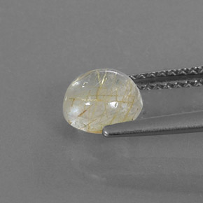 Quarzo rutilato naturale giallo da 1,19 ct, taglio rotondo, trasparente