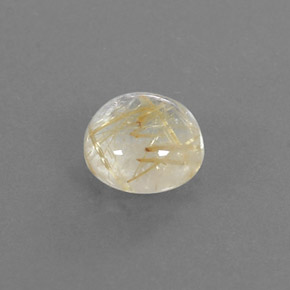 Quarzo rutilato naturale giallo da 1,33 ct, taglio rotondo, trasparente