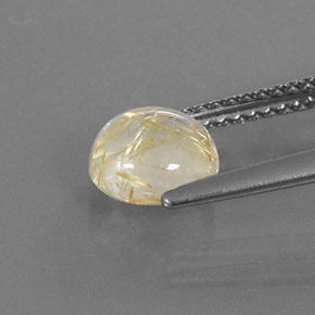 Quarzo rutilato naturale giallo da 1,33 ct, taglio rotondo, trasparente