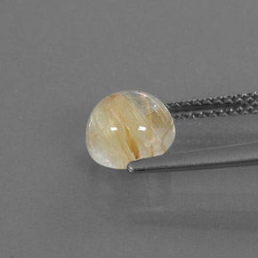 Quarzo rutilato naturale giallo da 1,81 ct, taglio rotondo, trasparente