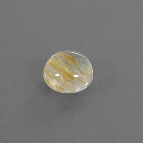 Quarzo rutilato naturale giallo da 1,61 ct, taglio rotondo, trasparente