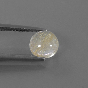 Quarzo rutilato naturale giallo da 1,27 ct, taglio rotondo, trasparente
