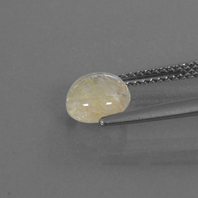 Quarzo rutilato naturale giallo da 1,27 ct, taglio rotondo, trasparente