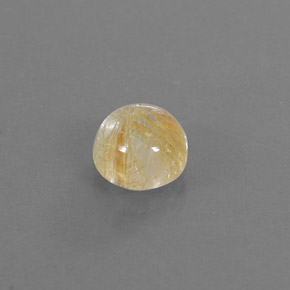 Quarzo rutilato naturale giallo da 1,48 ct, taglio rotondo, trasparente