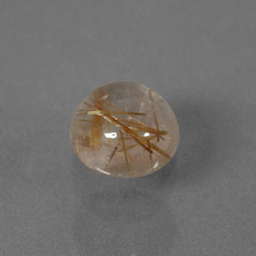 Quarzo rutilato naturale giallo da 1,33 ct, taglio rotondo, trasparente