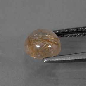 Quarzo rutilato naturale giallo da 1,33 ct, taglio rotondo, trasparente