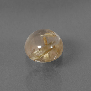 Quarzo rutilato naturale giallo da 1,40 ct, taglio rotondo, trasparente