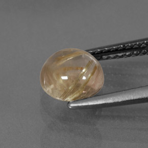 Quarzo rutilato naturale giallo da 1,40 ct, taglio rotondo, trasparente