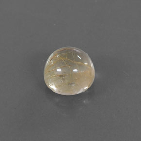 Quarzo rutilato naturale giallo da 1,62 ct, taglio rotondo, trasparente