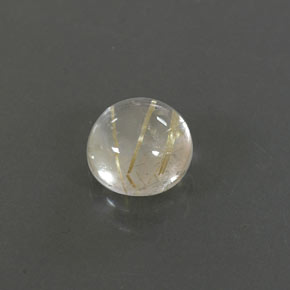 Quarzo rutilato naturale giallo da 1,50 ct, taglio rotondo, trasparente