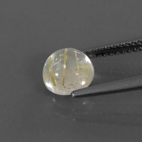 Quarzo rutilato naturale giallo da 1,50 ct, taglio rotondo, trasparente