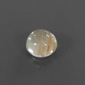 Quarzo rutilato naturale giallo da 1,42 ct, taglio rotondo, trasparente