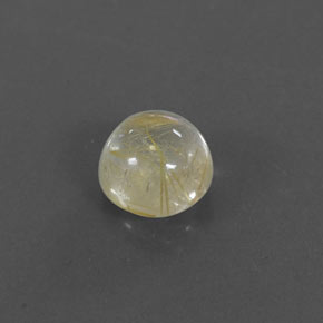 Quarzo rutilato naturale giallo da 1,39 ct, taglio rotondo, trasparente