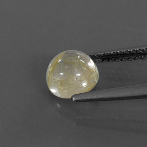 Quarzo rutilato naturale giallo da 1,39 ct, taglio rotondo, trasparente
