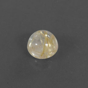 Quarzo rutilato naturale giallo da 1,37 ct, taglio rotondo, trasparente