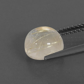Quarzo rutilato naturale giallo da 2,63 ct, taglio rotondo, trasparente