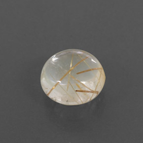 Quarzo rutilato naturale giallo da 1,99 ct, taglio rotondo, trasparente