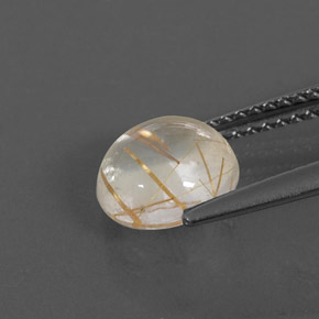 Quarzo rutilato naturale giallo da 1,99 ct, taglio rotondo, trasparente